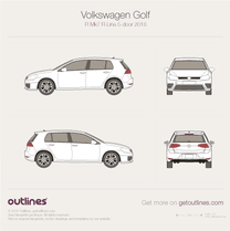 2016 Volkswagen Golf R Mk7 2016 - Present R-Line 5-door Hatchback blueprint