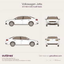 2014 Volkswagen Jetta Mk VI Facelift Sedan blueprint