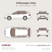 2006 Volkswagen Jetta A5 Variant ∙ Top View Wagon blueprint