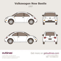 1997 Volkswagen New Beetle 1 Gen ∙ A4 3-door Hatchback blueprint