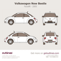 2005 Volkswagen New Beetle 1 Gen Facelift ∙ A4 3-door Hatchback blueprint