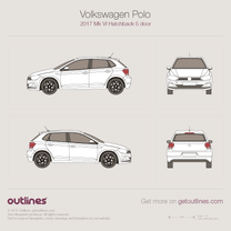 2017 Volkswagen Polo Mk VI 5-door Hatchback blueprint