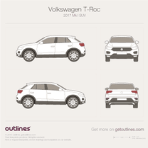 2017 Volkswagen T-Roc SUV blueprint