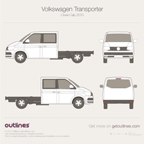 2015 Volkswagen Transporter Crew Cab T6 Van blueprint