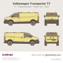 2024 Volkswagen Transporter T7 Panamericana ∙ Panel Van Van blueprint