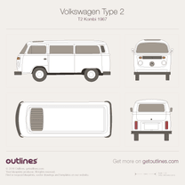 1967 Volkswagen T2 Transporter Microbus / Microvan Microvan blueprint