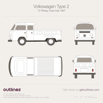 1967 Volkswagen Type 2 T2 Pickup Crew Cab Pickup Truck blueprint