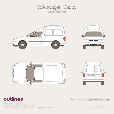 1997 Volkswagen Caddy Cargo Van Van blueprints and drawings