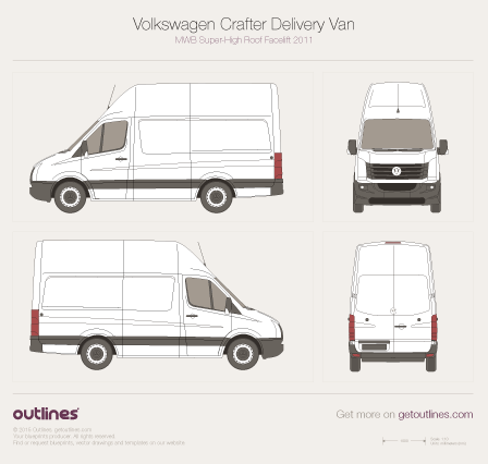 2011 Volkswagen Crafter Delivery Van Van blueprints and drawings