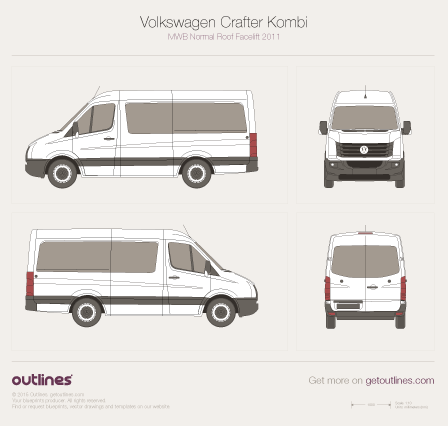2011 Volkswagen Crafter Kombi Wagon blueprints and drawings