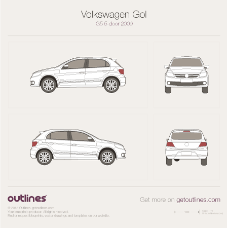 2009 Volkswagen Gol Hatchback blueprints and drawings
