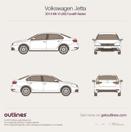 2014 Volkswagen Jetta Mk VI Sedan blueprints and drawings