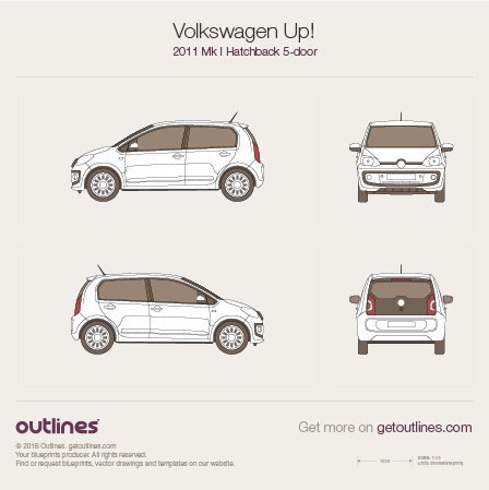 2012 Volkswagen Up! Hatchback blueprints and drawings