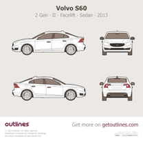 2013 Volvo S60 2 Gen ∙ II ∙ Facelift Sedan blueprint