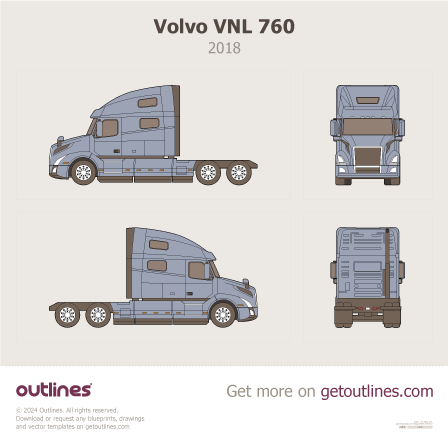 2018 Volvo VNL760 Smoky Mountain Heavy Truck blueprint