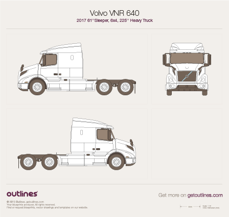 2017 Volvo VNR 640 Heavy Truck blueprints and drawings