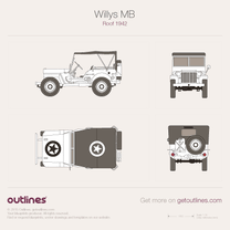 1941 Willys MB Roof SUV blueprint