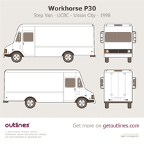 1998 Workhorse P30 Step Van ∙ UCBC ∙ Union City P-30 ∙ P3500 ∙ P4500 Van blueprint