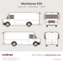 1999 Workhorse P30 Step Van ∙ Utilimaster P700 ∙ P900 ∙ P1000 ∙ Aeromaster Van blueprint