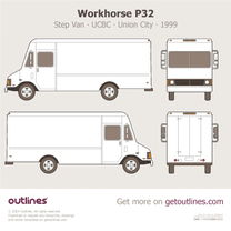 1999 Workhorse P32 Step Van ∙ UCBC ∙ Union City P-32 ∙ P3500 Van blueprint