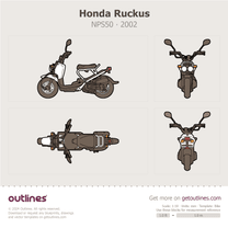 2002 Honda Ruckus NPS50 2002-2026 ∙ Top View blueprint