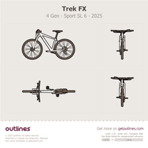 2025 Trek FX 4 Gen ∙ Sport SL 6 2025-2026 ∙ Top View blueprint