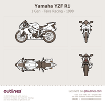 1998 Yamaha YZF-R1 1 Gen YZF R1 ∙ Taiga Racing ∙ 1998-2001 blueprint