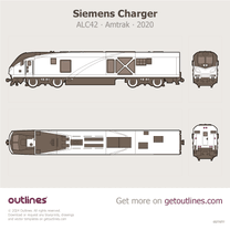 2020 Siemens Charger ALC42 Amtrak ∙ 2020 - 2026 ∙ Top View blueprint